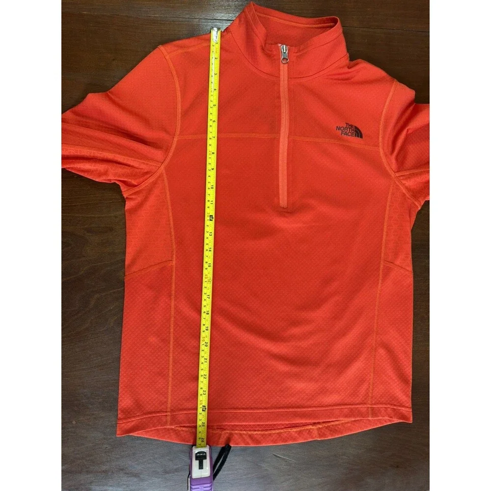The North Face Sweater Men Small Red Long Sleeve 1/4 Zip Polyester